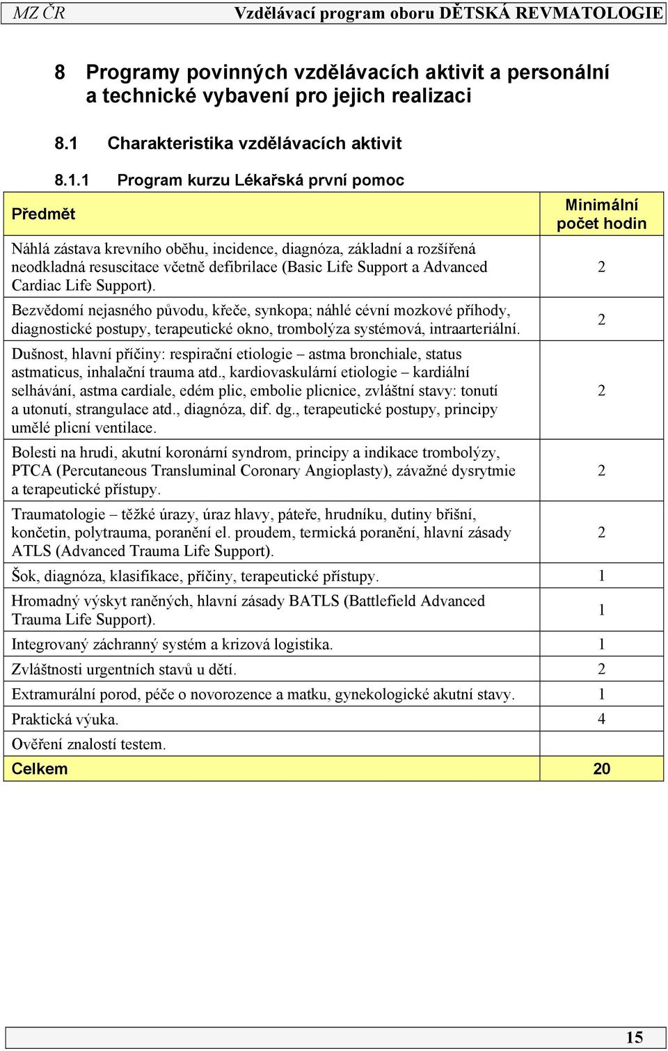 Support). Bezvědomí nejasného původu, křeče, synkopa; náhlé cévní mozkové příhody, diagnostické postupy, terapeutické okno, trombolýza systémová, intraarteriální.