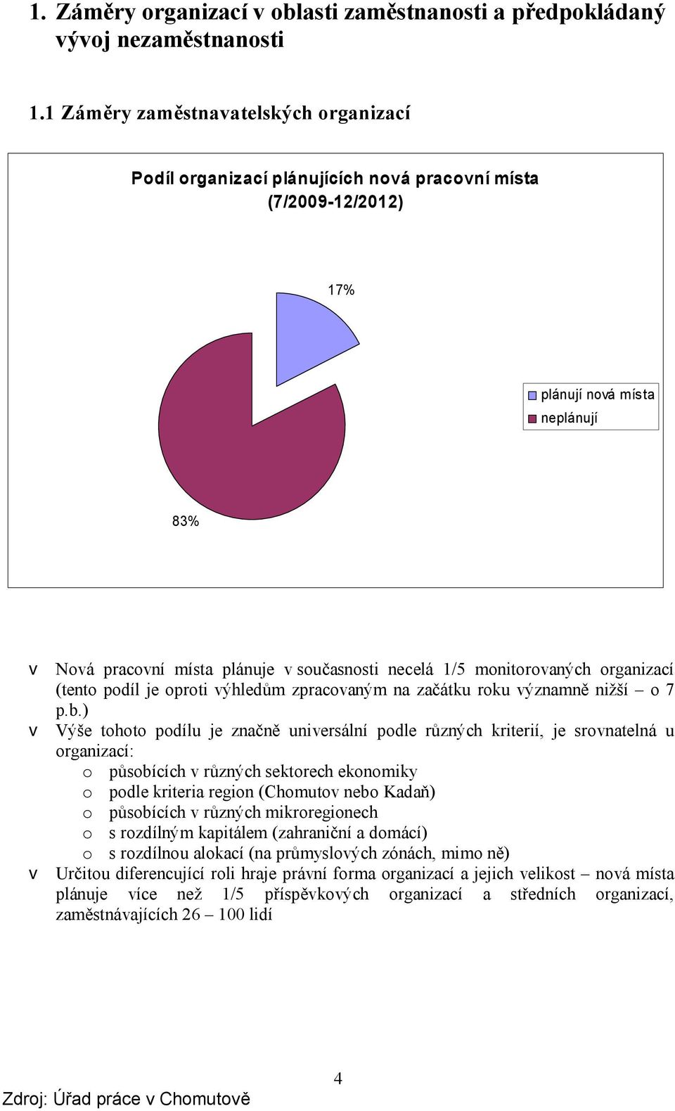 monitorovaných organizací (tento podíl je oproti výhledům zpracovaným na začátku roku významně nižší o 7 p.b.