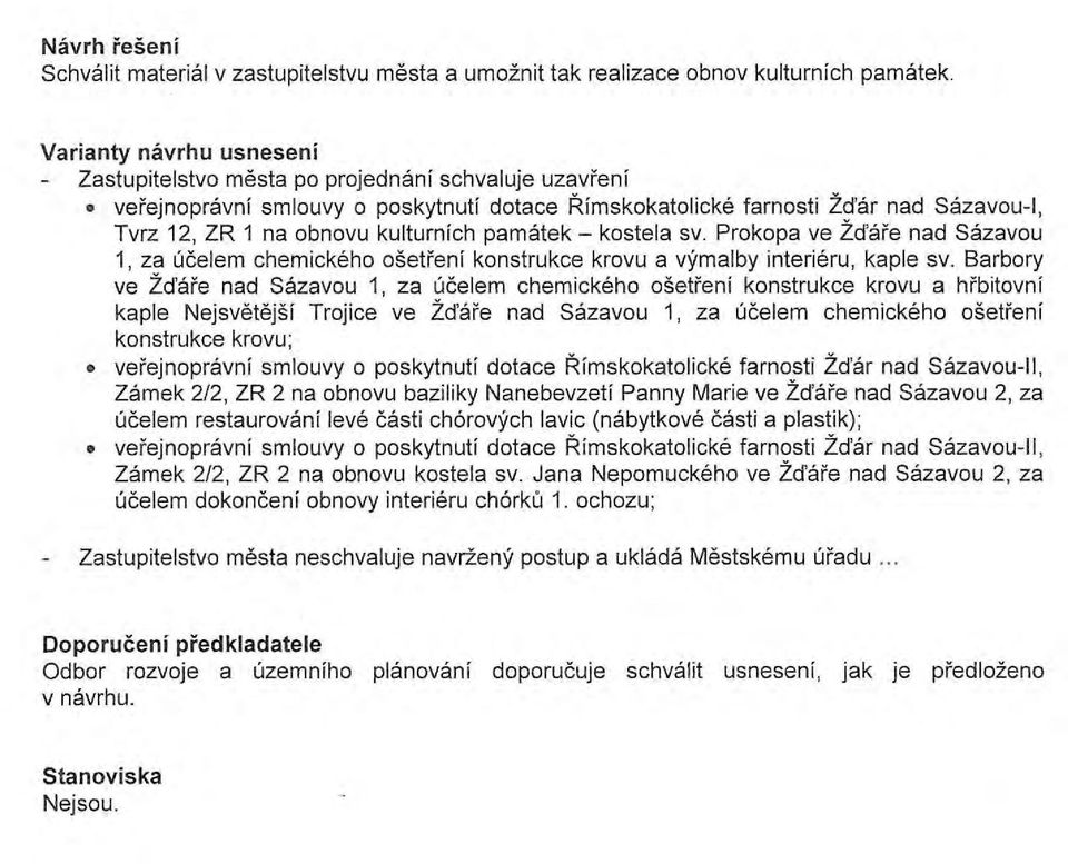 kulturnfch pamatek- kostela sv. Prokopa ve Zd'are nad Sazavou 1, za ucelem chemickeho osetrenf konstrukce krovu a vymalby interieru, kaple sv.