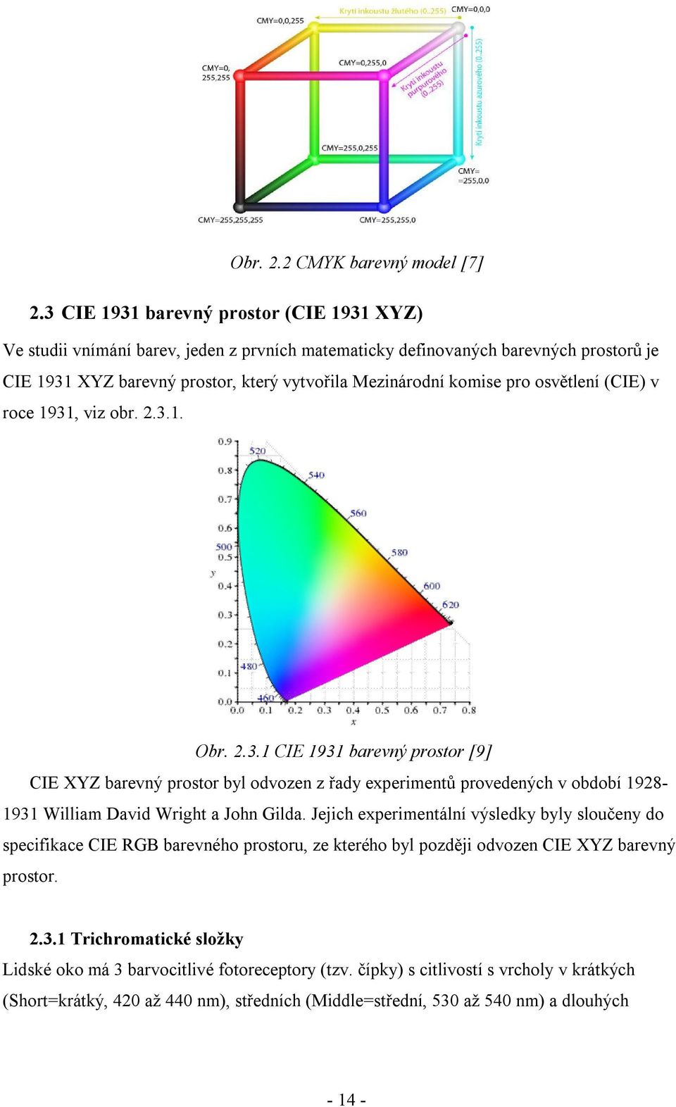 pro osvětlení (CIE) v roce 1931, viz obr. 2.3.1. Obr. 2.3.1 CIE 1931 barevný prostor [9] CIE XYZ barevný prostor byl odvozen z řady experimentů provedených v období 1928-1931 William David Wright a John Gilda.