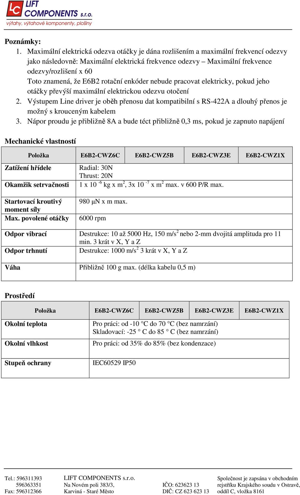 E6B2 rotační enkóder nebude pracovat elektricky, pokud jeho otáčky převýší maximální elektrickou odezvu otočení 2.