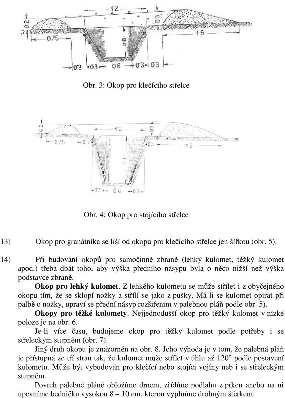 Z lehkého kulometu se může střílet i z obyčejného okopu tím, že se sklopí nožky a střílí se jako z pušky.