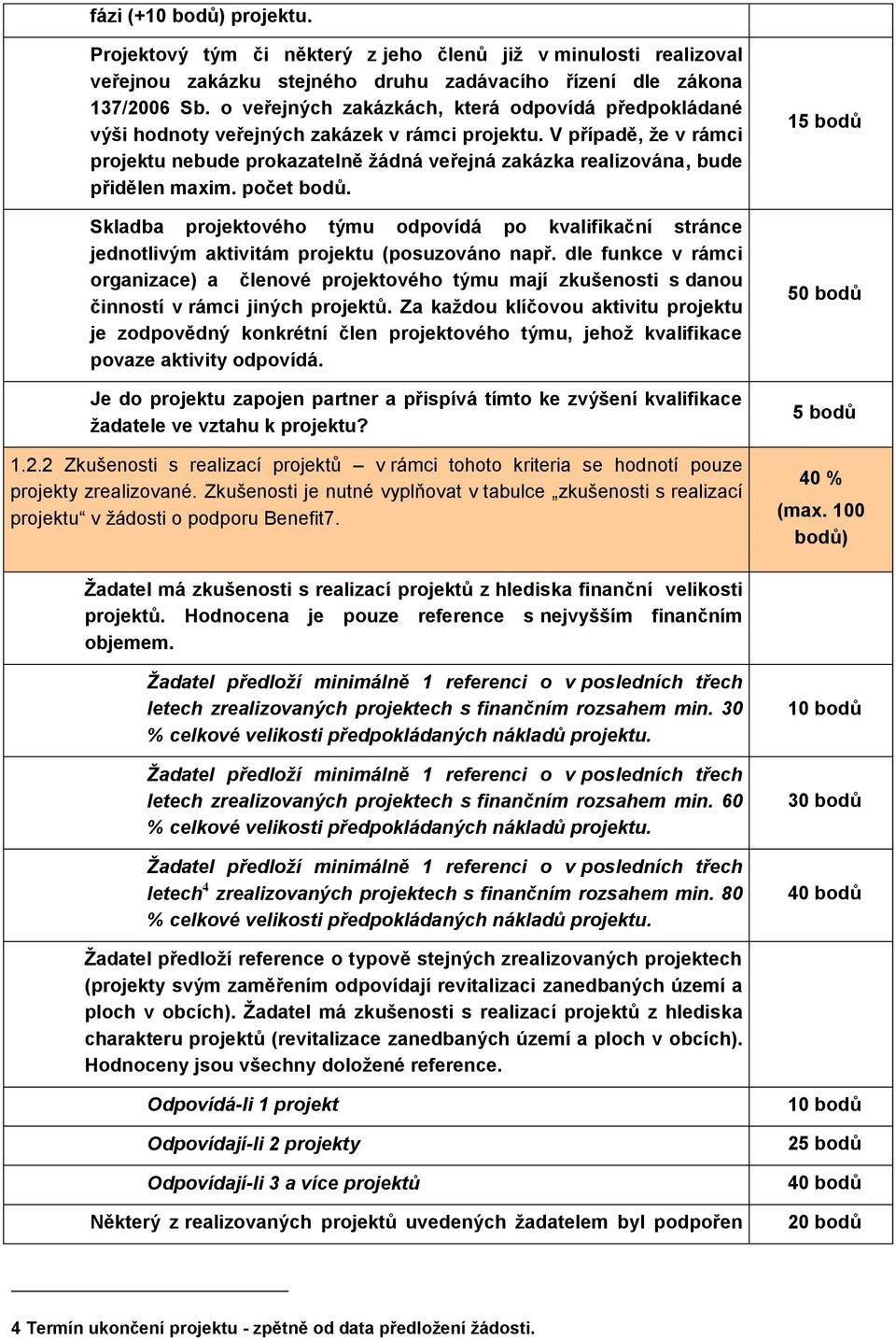 V případě, že v rámci projektu nebude prokazatelně žádná veřejná zakázka realizována, bude přidělen maxim. počet.