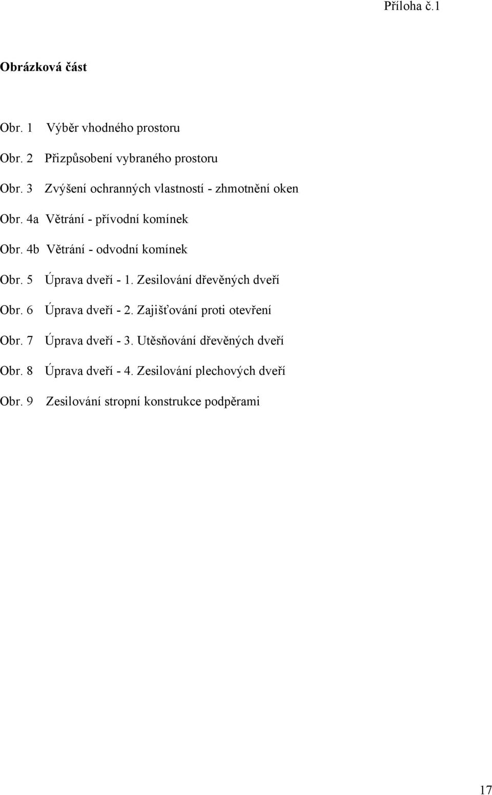 4b Větrání - odvodní komínek Obr. 5 Úprava dveří - 1. Zesilování dřevěných dveří Obr. 6 Úprava dveří - 2.