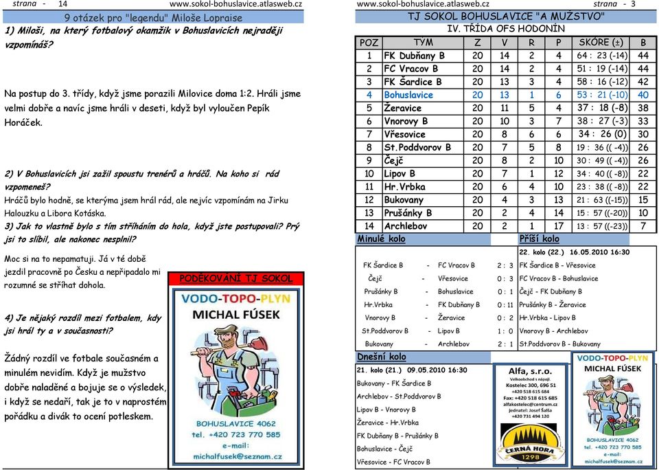 třídy, když jsme porazili Milovice doma 1:2.