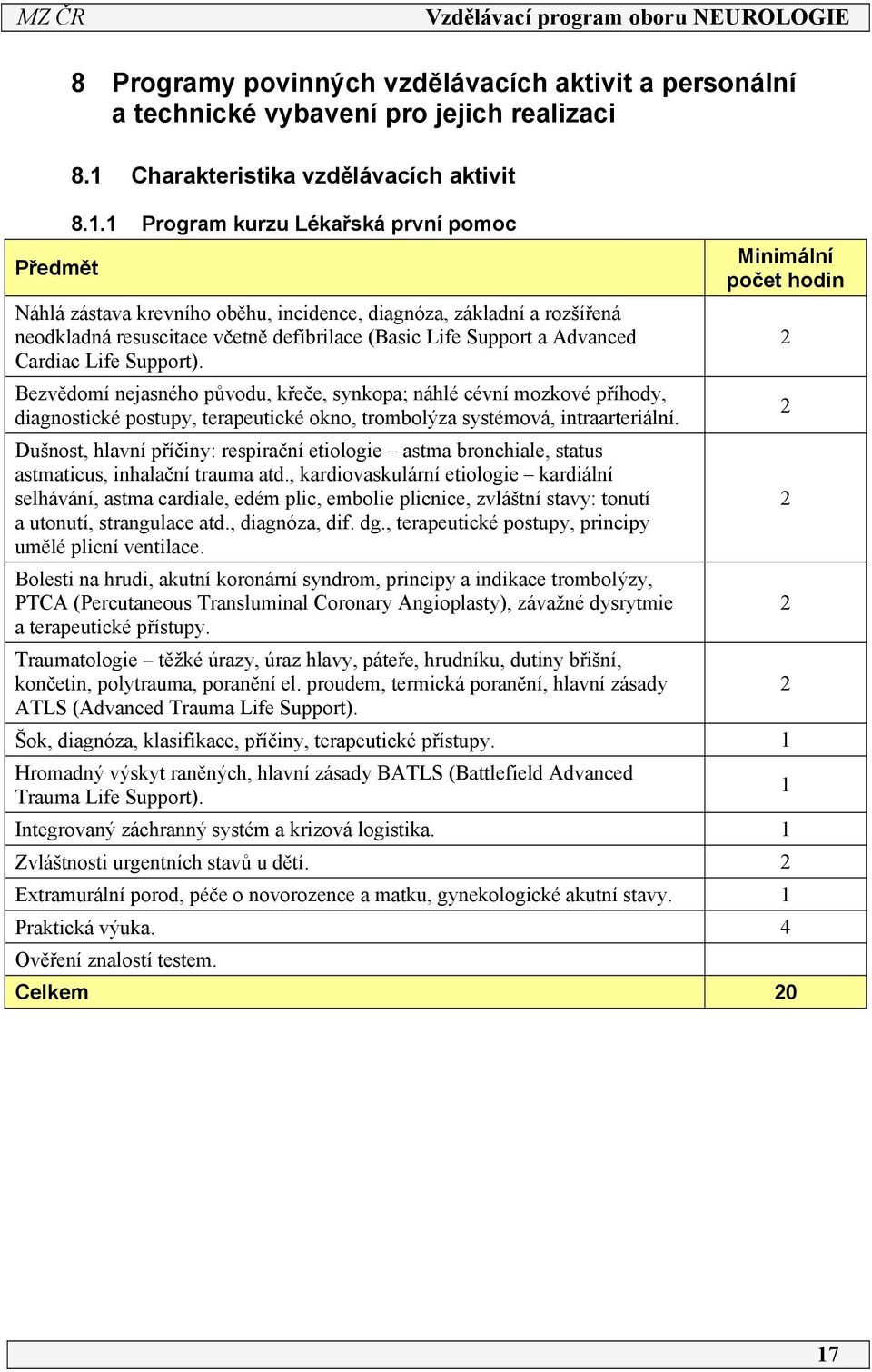 Support). Bezvědomí nejasného původu, křeče, synkopa; náhlé cévní mozkové příhody, diagnostické postupy, terapeutické okno, trombolýza systémová, intraarteriální.