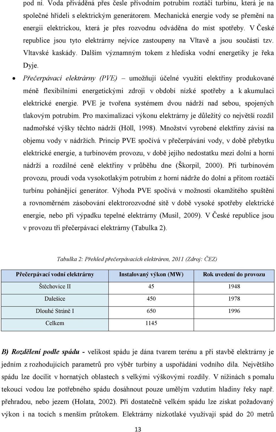 Vltavské kaskády. Dalším významným tokem z hlediska vodní energetiky je řeka Dyje.