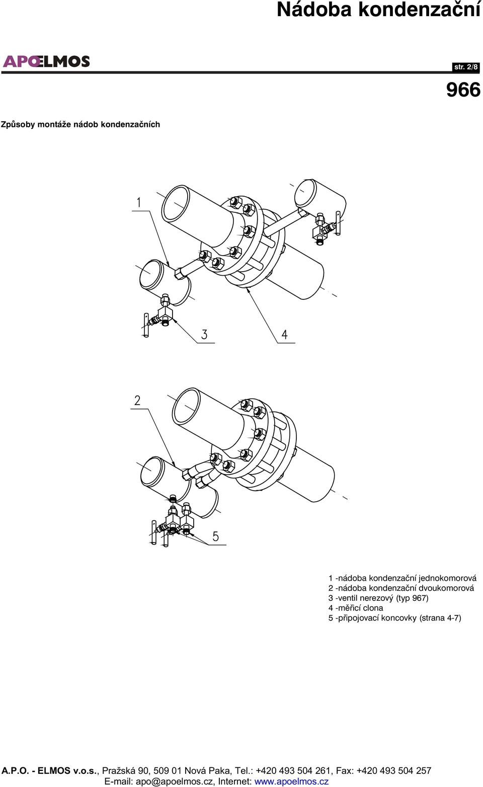 kondenzační dvoukomorová 3 -ventil nerezový (typ