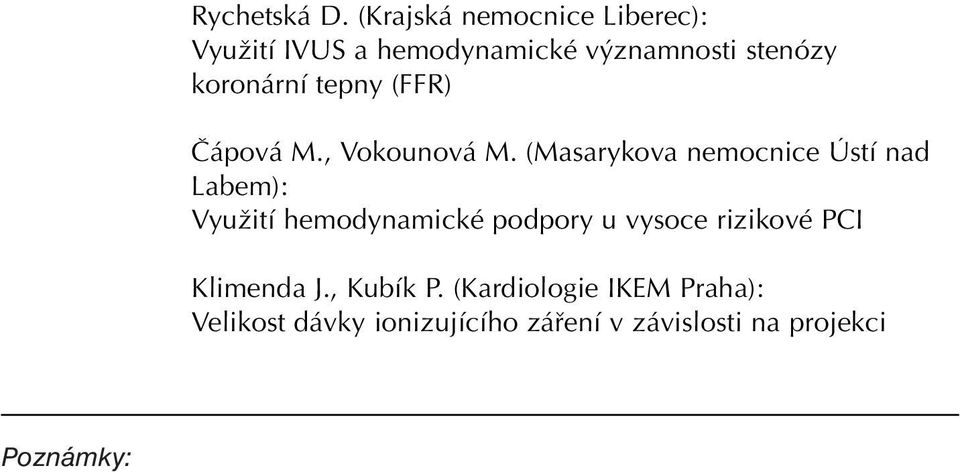 koronární tepny (FFR) âápová M., Vokounová M.