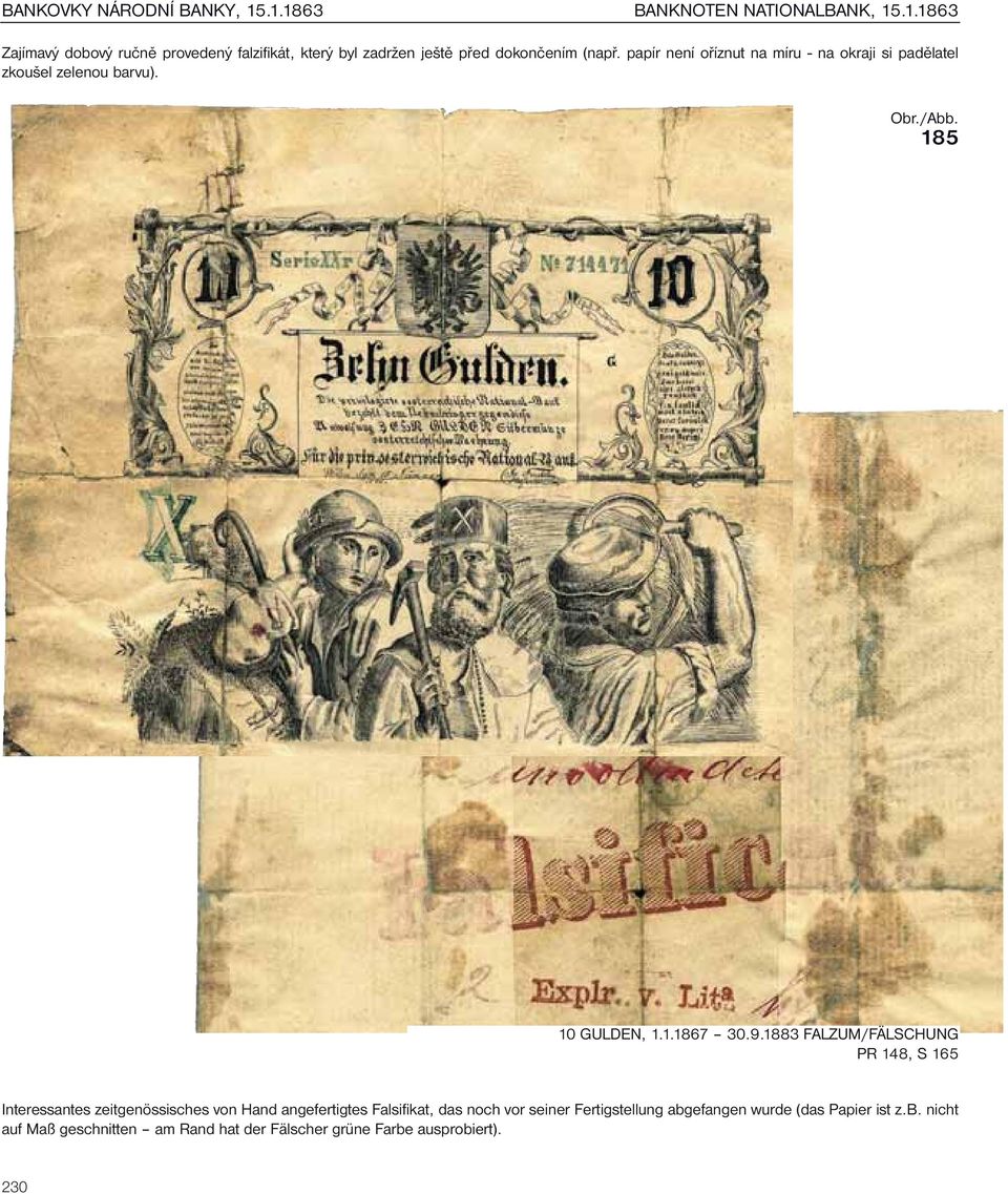1883 FALZUM/FÄLSCHUNG PR 148, S 165 Interessantes zeitgenössisches von Hand angefertigtes Falsifikat, das noch vor seiner