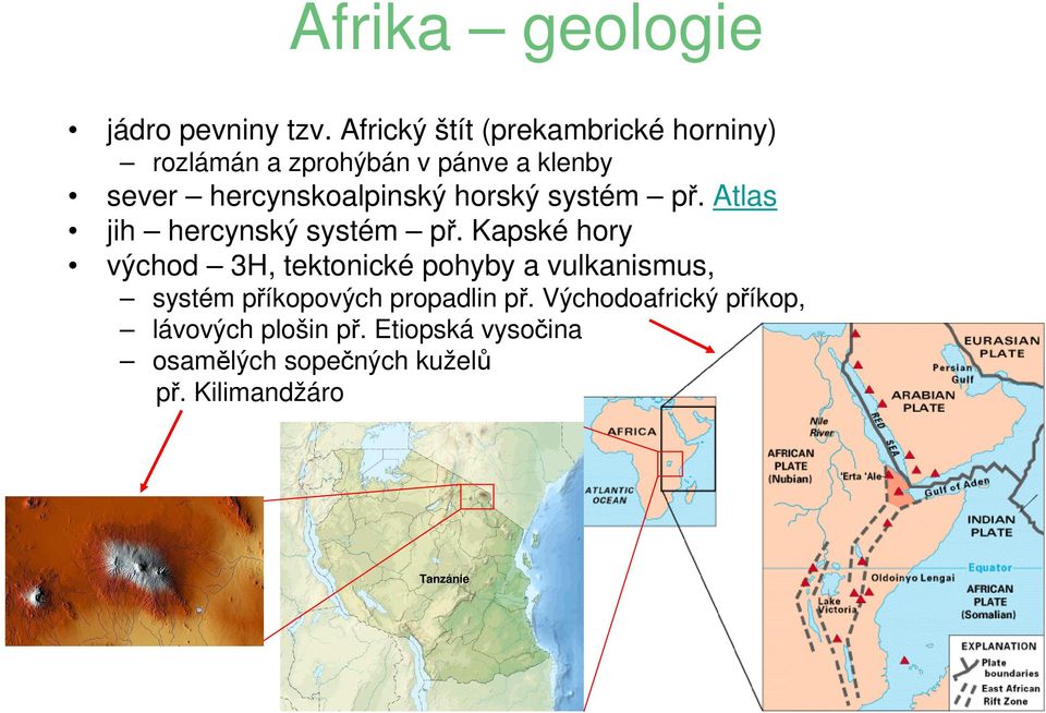 hercynskoalpinský horský systém př. Atlas jih hercynský systém př.