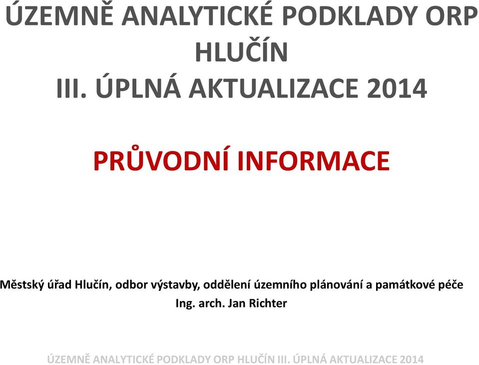 Městský úřad Hlučín, odbor výstavby, oddělení