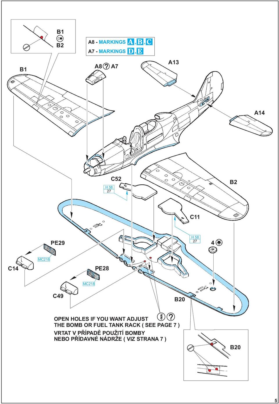 ADJUST THE BOMB OR FUEL TANK RACK ( SEE PAGE 7 ) VRTAT V