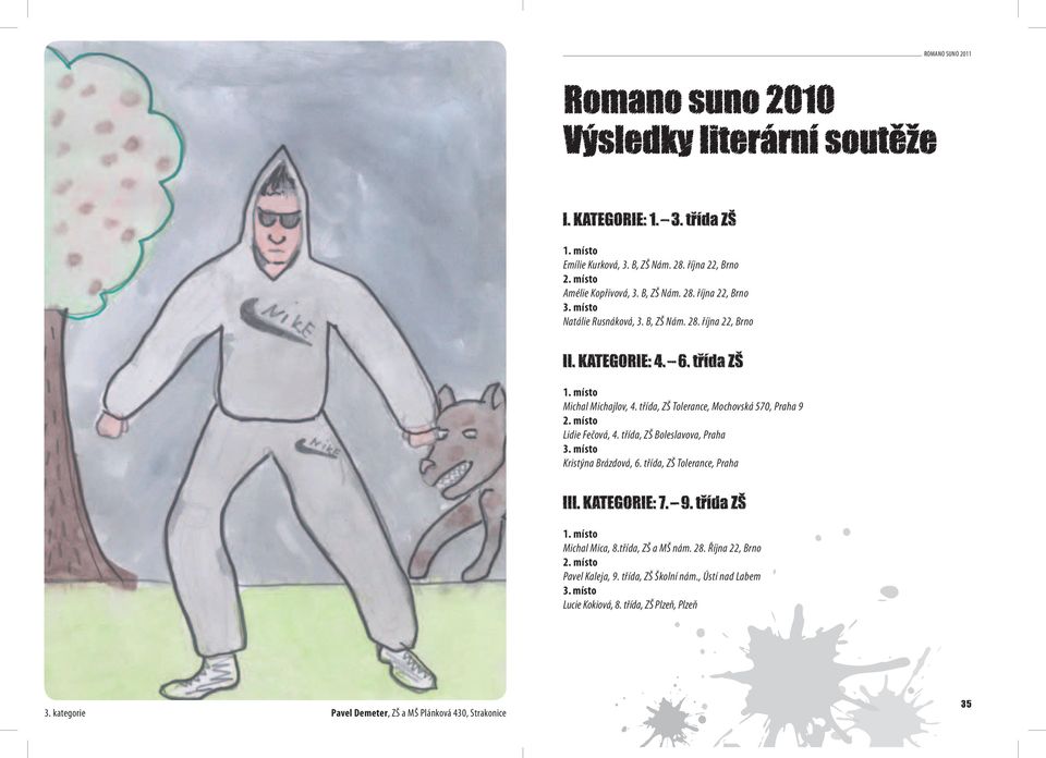 třída, ZŠ Boleslavova, Praha Kristýna Brázdová, 6. třída, ZŠ Tolerance, Praha Michal Mica, 8.třída, ZŠ a MŠ nám. 28.