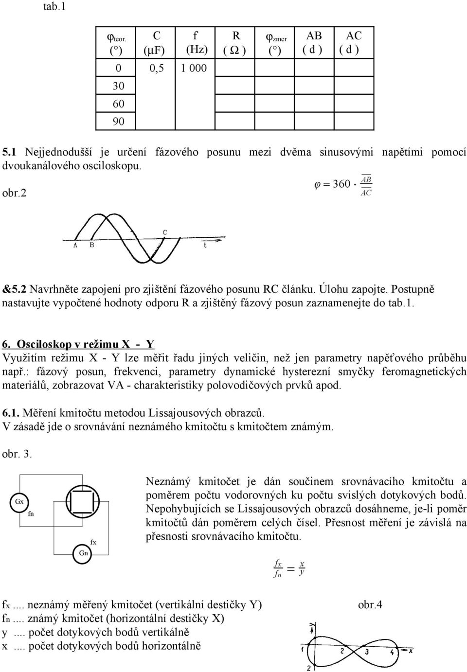 Osciloskop v režimu X - Y Využitím režimu X - Y lze měřit řadu jiných veličin, než jen parametry napěťového průběhu např.