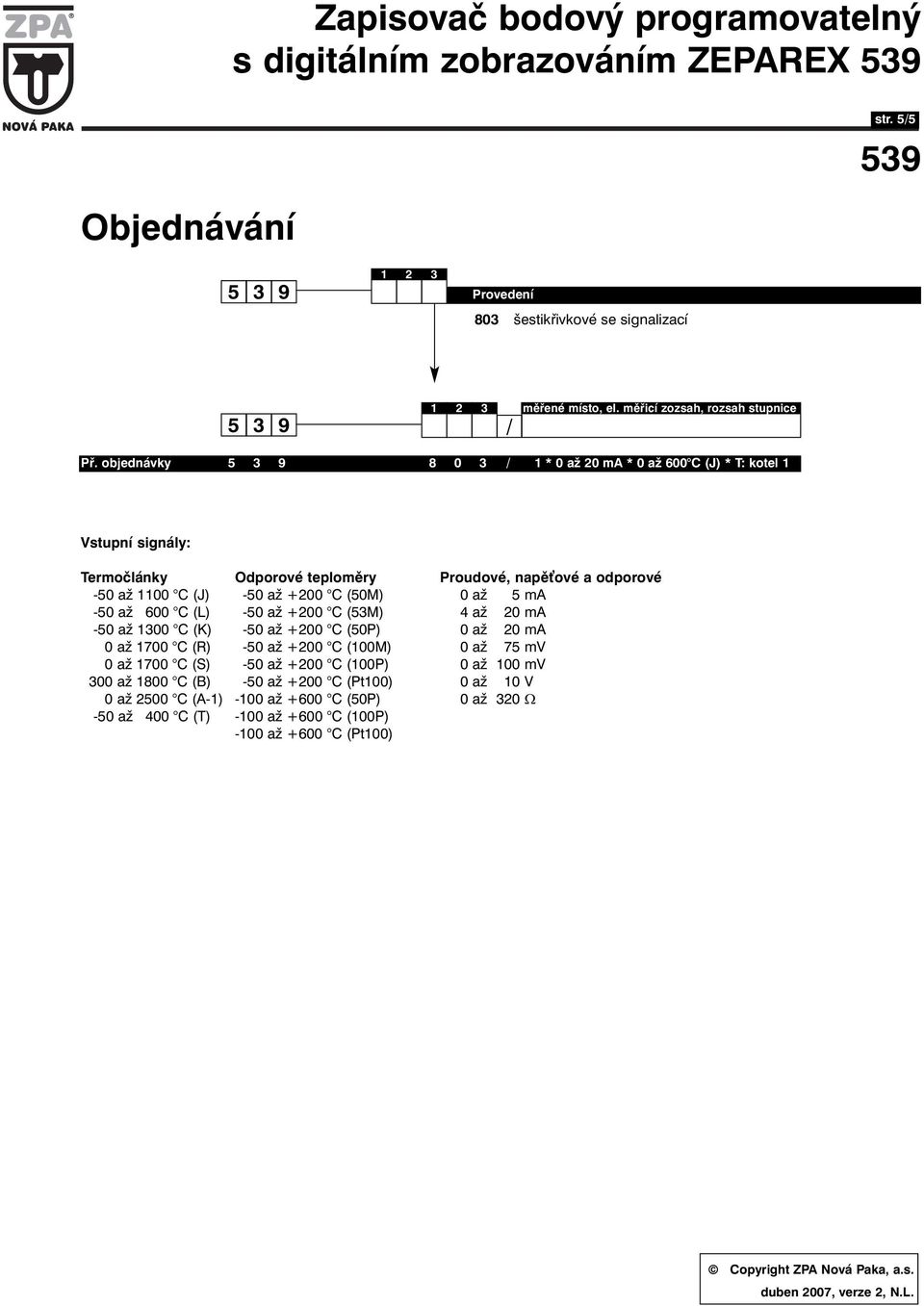 až 0600 C (L) 0-0 až +200 C (3M) -00 až 020 ma 0--0 až 300 C (K) 0-0 až +200 C (0P) -000 až 020 ma 0000 až 700 C (R) 0-0 až +200 C (00M) -000 až 07 mv 0000 až 700 C (S) 0-0 až +200 C (00P) -000 až