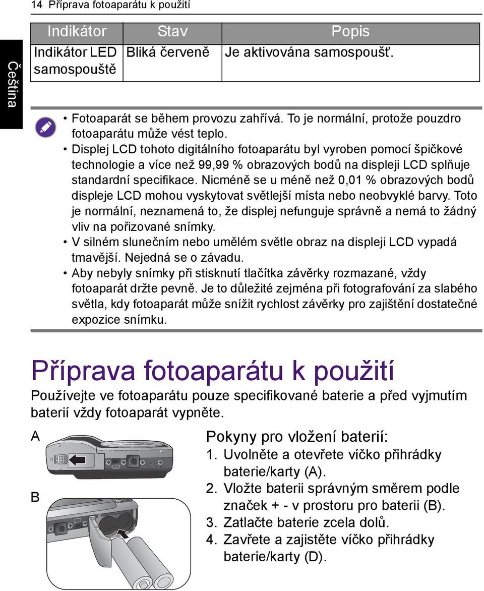 Displej LCD tohoto digitálního fotoaparátu byl vyroben pomocí špičkové technologie a více než 99,99 % obrazových bodů na displeji LCD splňuje standardní specifikace.