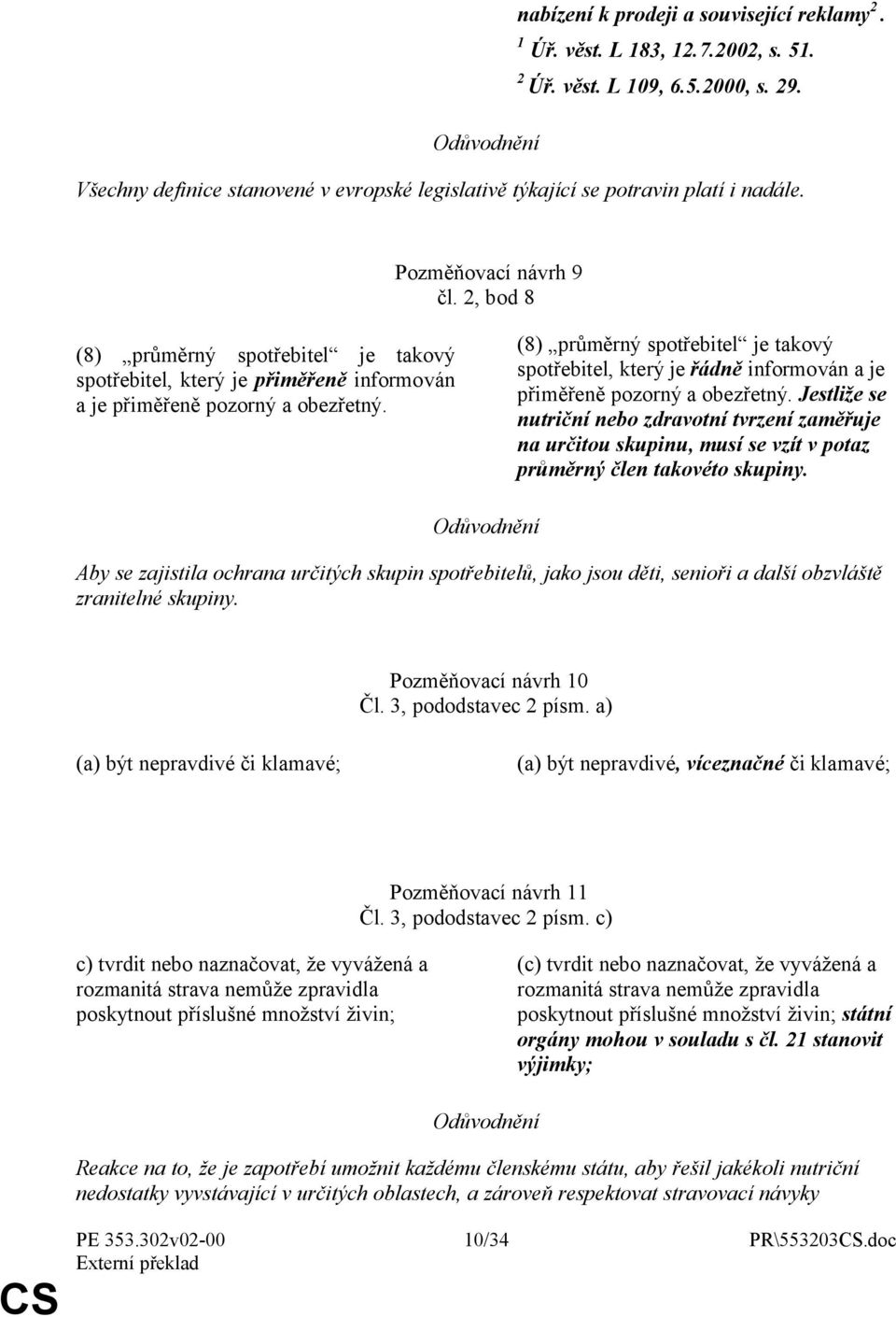 2, bod 8 (8) průměrný spotřebitel je takový spotřebitel, který je přiměřeně informován a je přiměřeně pozorný a obezřetný.