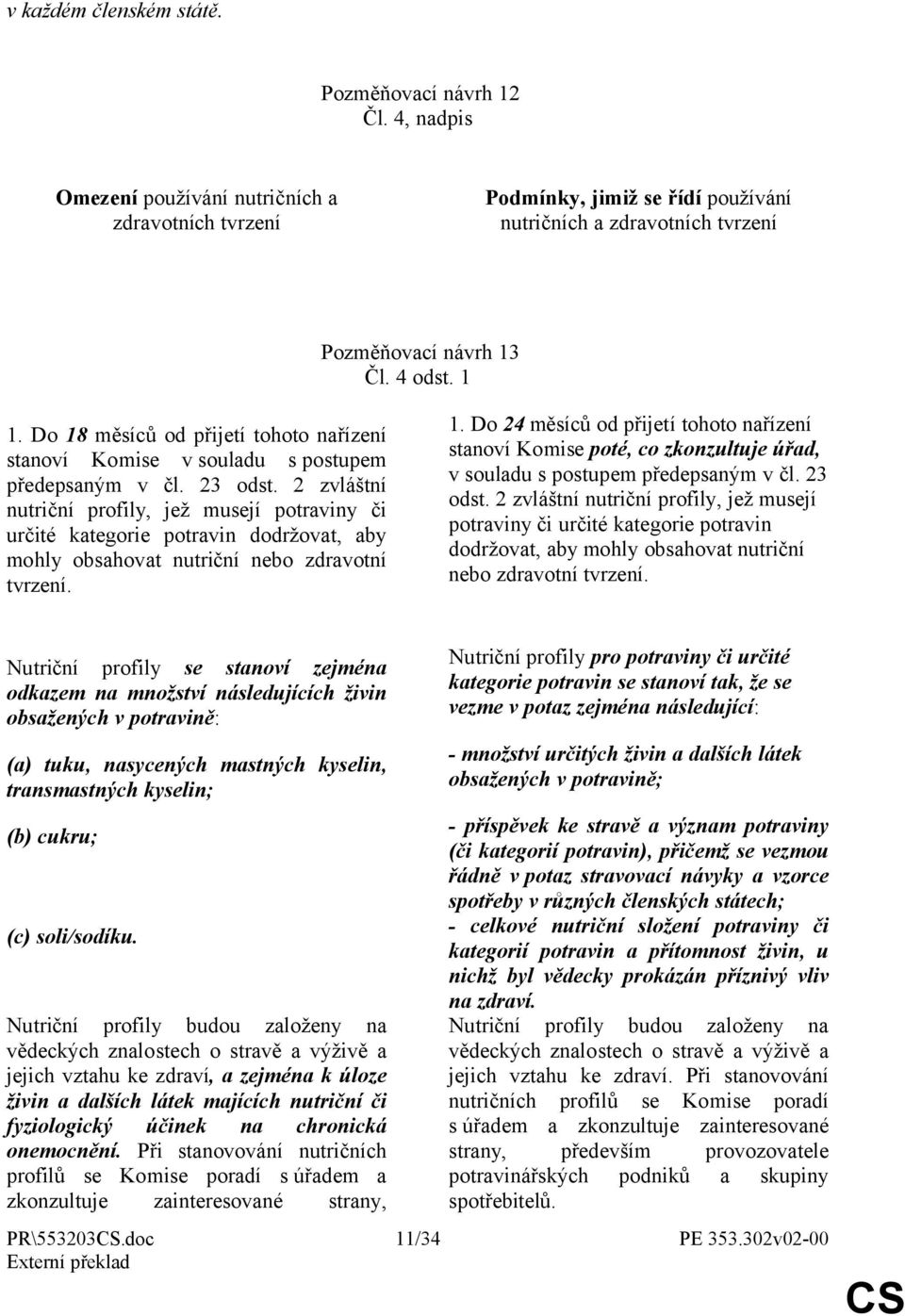 Do 18 měsíců od přijetí tohoto nařízení stanoví Komise v souladu s postupem předepsaným v čl. 23 odst.