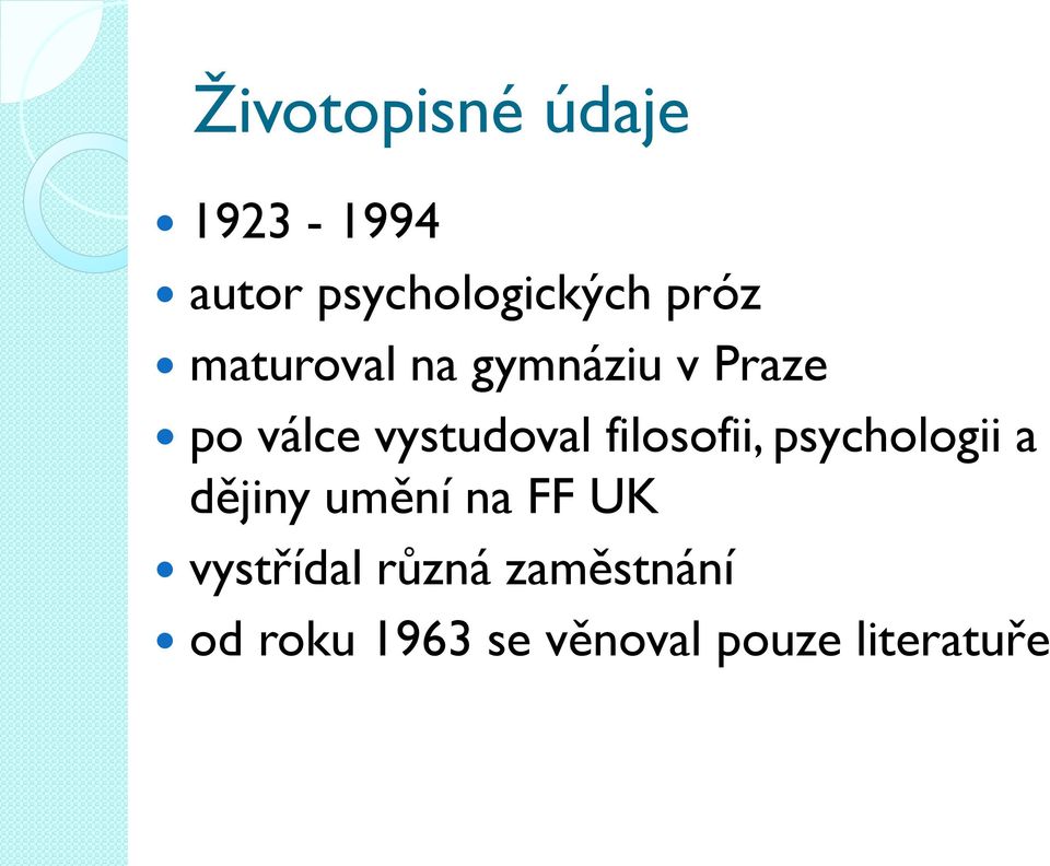 filosofii, psychologii a dějiny umění na FF UK