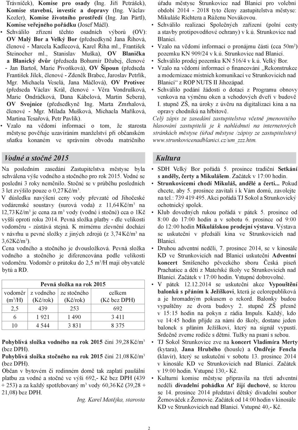 , Stanislav Muška), OV Blanička a Blanický dvůr (předseda Bohumír Džubej, členové - Jan Bartoš, Marie Pivoňková), OV Šipoun (předseda František Jílek, členové - Zdeněk Brabec, Jaroslav Petrlík, Mgr.