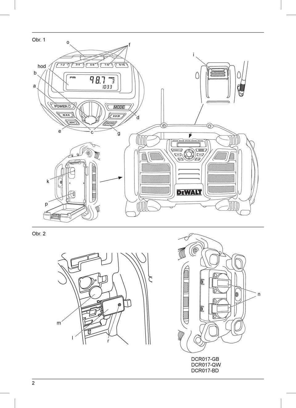 2 n m l r DCR017-GB