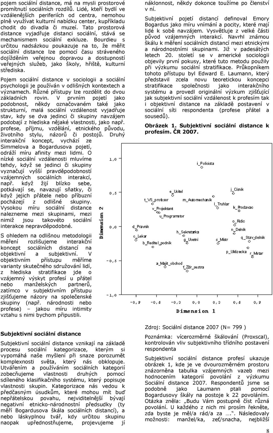 Tato prostorová distance vyjadřuje distanci sociální, stává se mechanismem sociální exkluze.