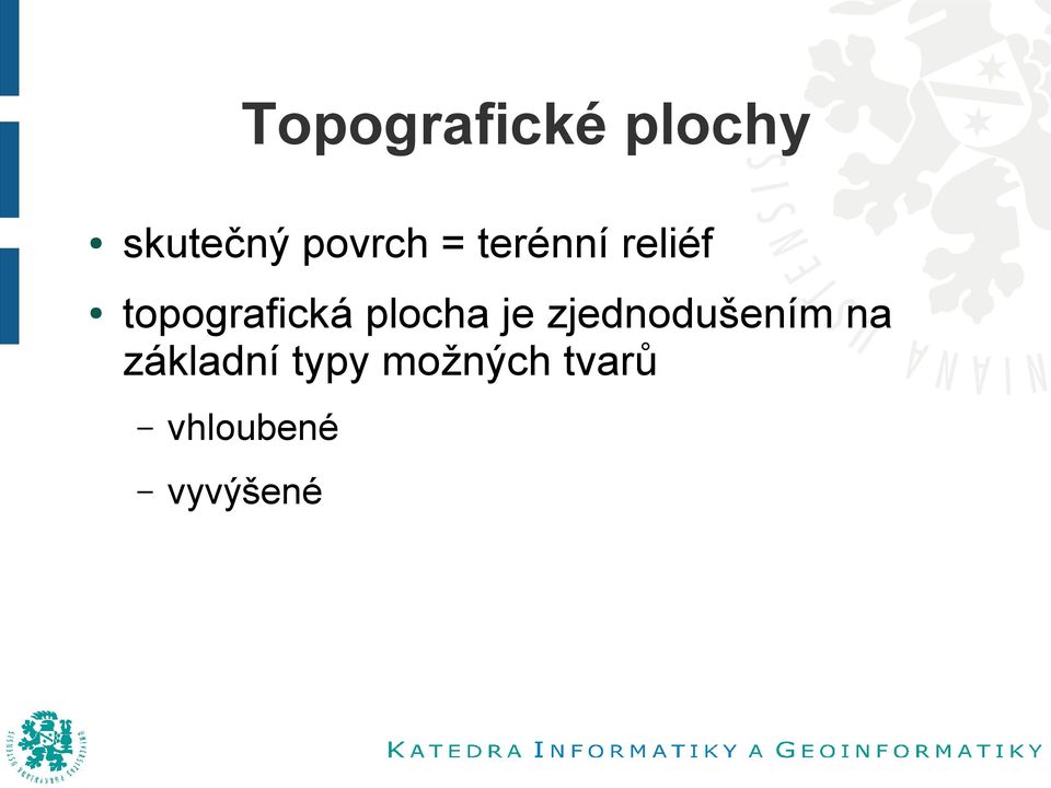 topografická plocha je