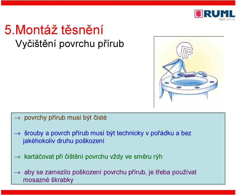 jakéhokoliv druhu poškození kartáčovat při čištění povrchu vždy ve