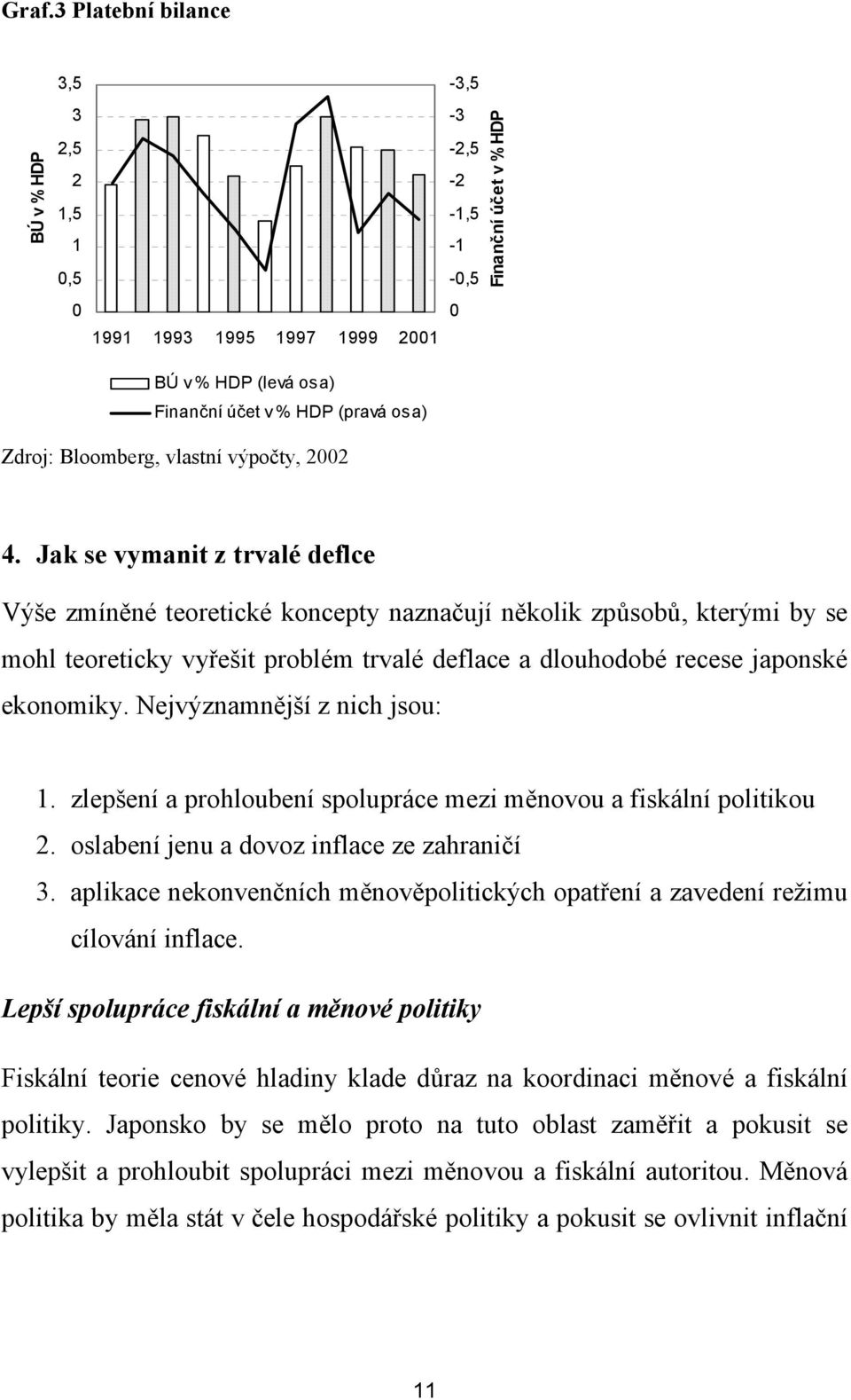 Jak se vymanit z trvalé deflce Výše zmíněné teoretické koncepty naznačují několik způsobů, kterými by se mohl teoreticky vyřešit problém trvalé deflace a dlouhodobé recese japonské ekonomiky.