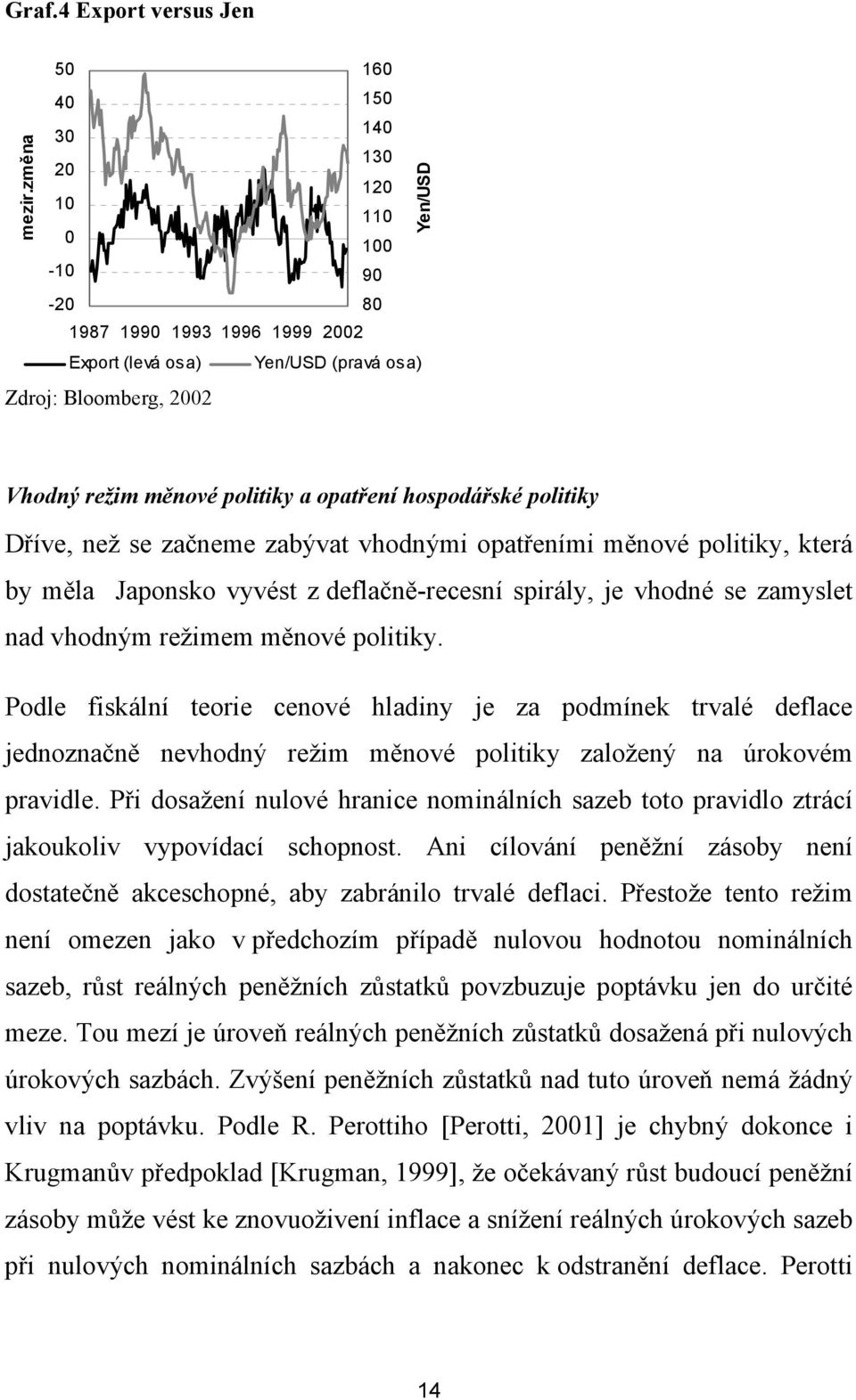 opatření hospodářské politiky Dříve, než se začneme zabývat vhodnými opatřeními měnové politiky, která by měla Japonsko vyvést z deflačně-recesní spirály, je vhodné se zamyslet nad vhodným režimem