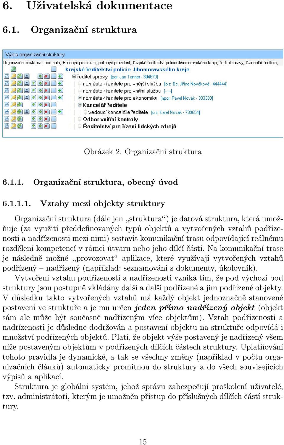 1. Organizační struktura, obecný úvod 6.1.1.1. Vztahy mezi objekty struktury Organizační struktura (dále jen struktura ) je datová struktura, která umožňuje (za využití předdefinovaných typů objektů