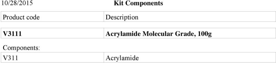 Components: V311 Description