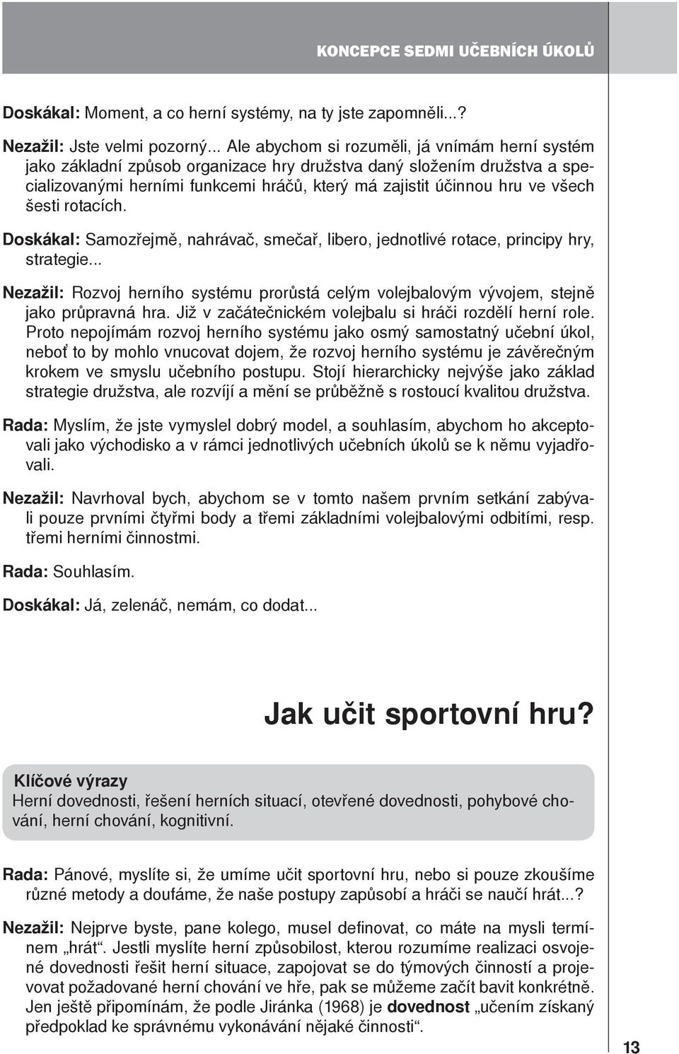 všech šesti rotacích. Doskákal: Samozřejmě, nahrávač, smečař, libero, jednotlivé rotace, principy hry, strategie.