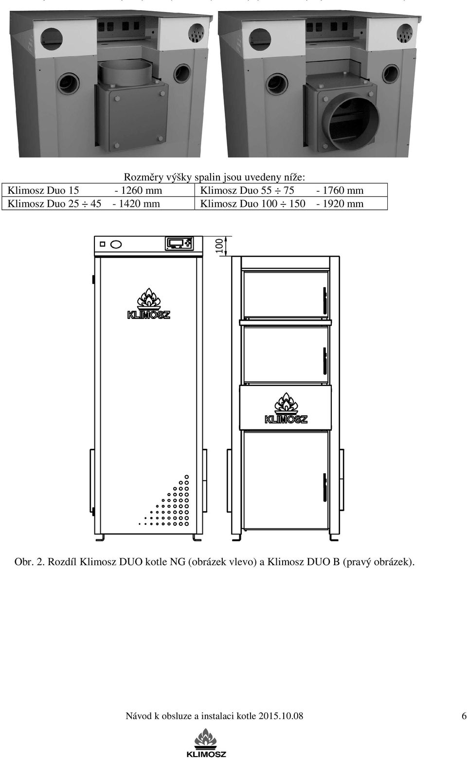45-1420 mm Klimosz Duo 100 150-1920 mm Obr. 2.