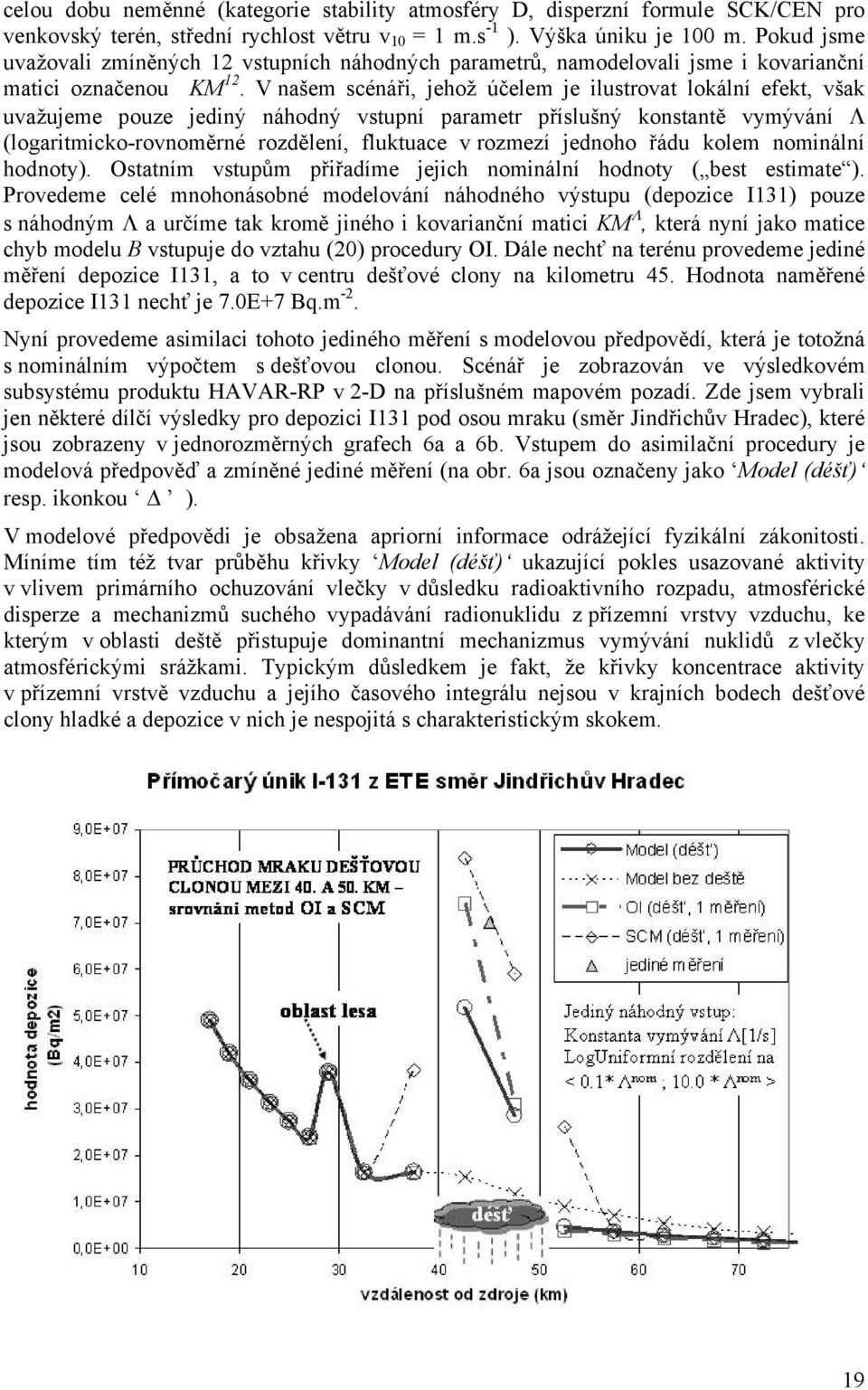 V našem scénáři, jehož účelem je ilustrovat lokální efekt, však uvažujeme pouze jediný náhodný vstupní parametr příslušný konstantě vymývání Λ (logaritmicko-rovnoměrné rozdělení, fluktuace v rozmezí