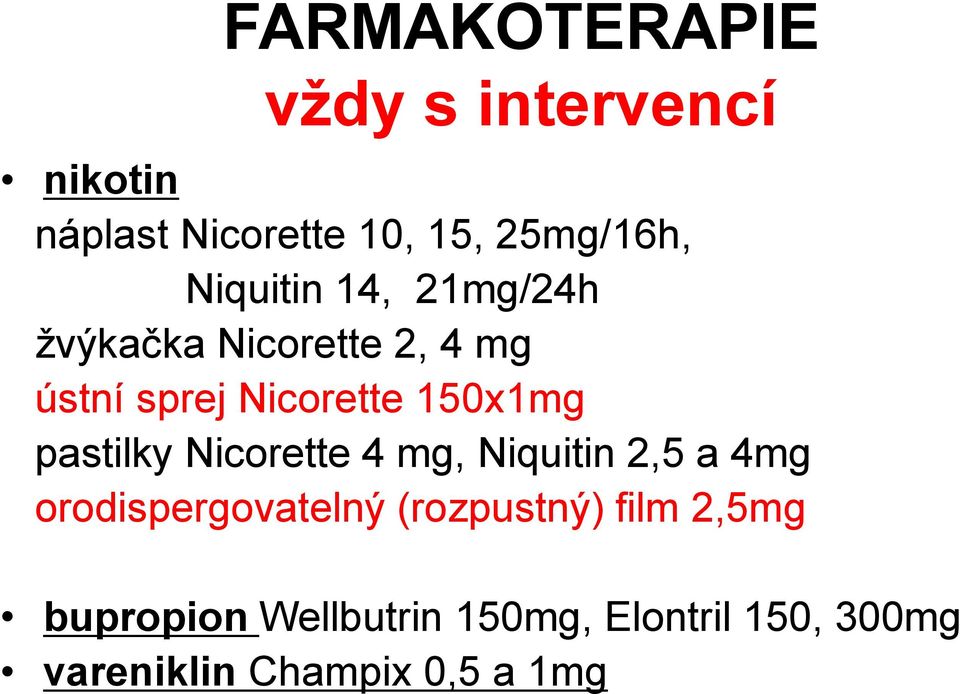 pastilky Nicorette 4 mg, Niquitin 2,5 a 4mg orodispergovatelný (rozpustný) film