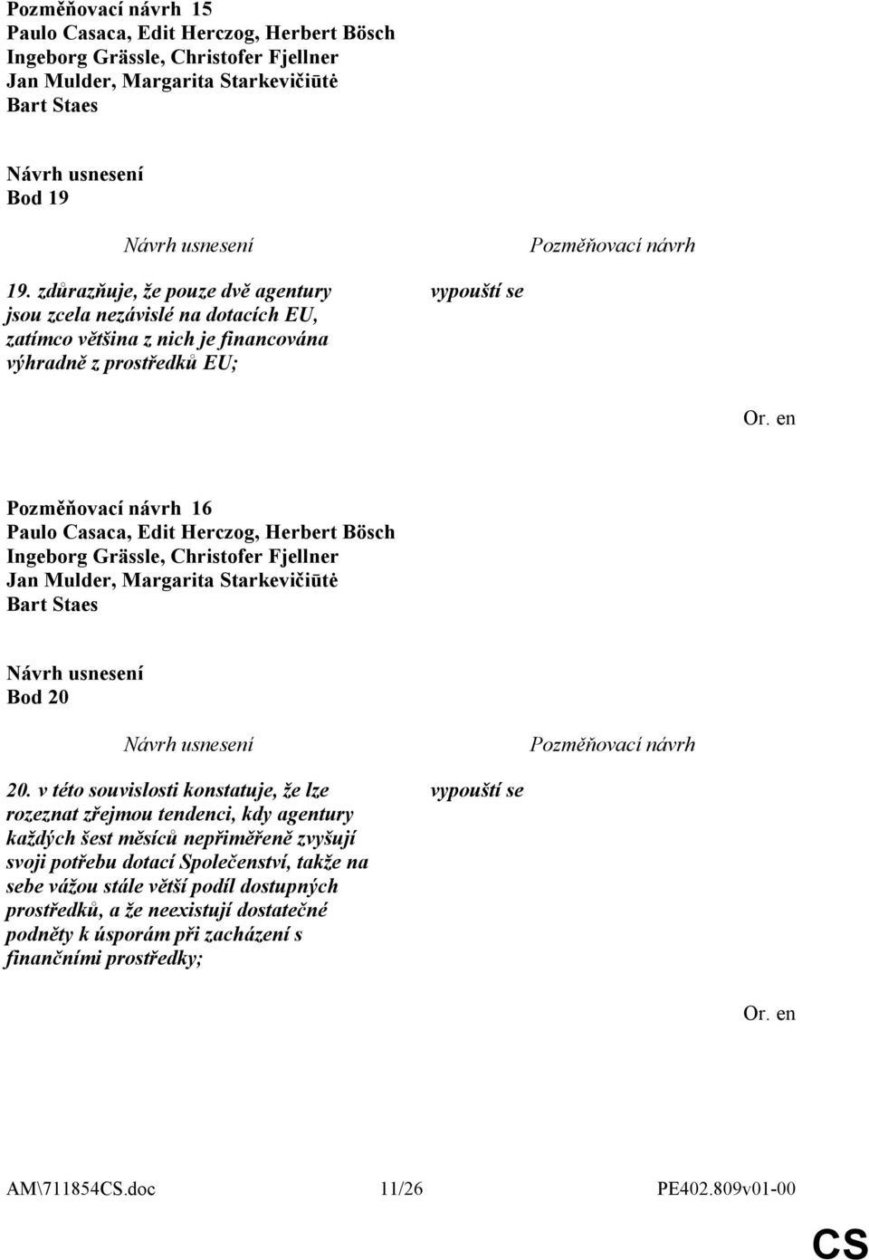 prostředků EU; 16 Bod 20 20.