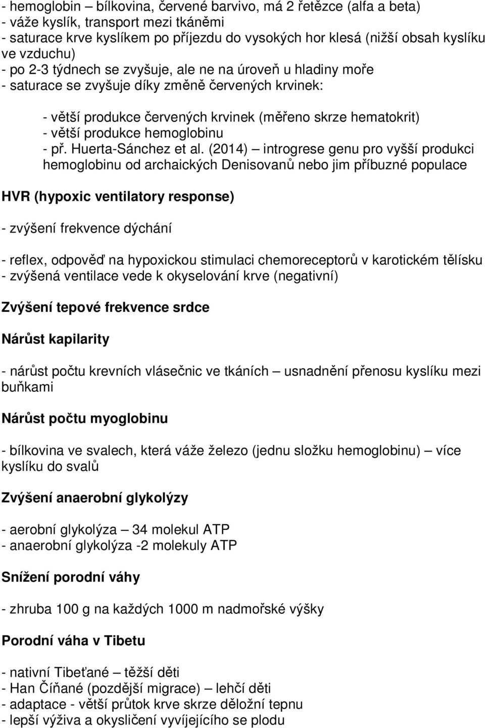 hemoglobinu - př. Huerta-Sánchez et al.