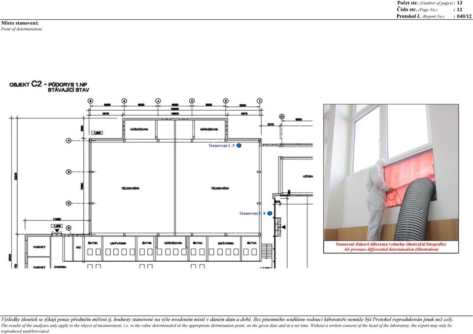 ez písemného souhlasu vedoucí laboratoře nemůže být Protokol reprodukován jinak než celý. The results of the analyses only apply to the object of measurement, i.