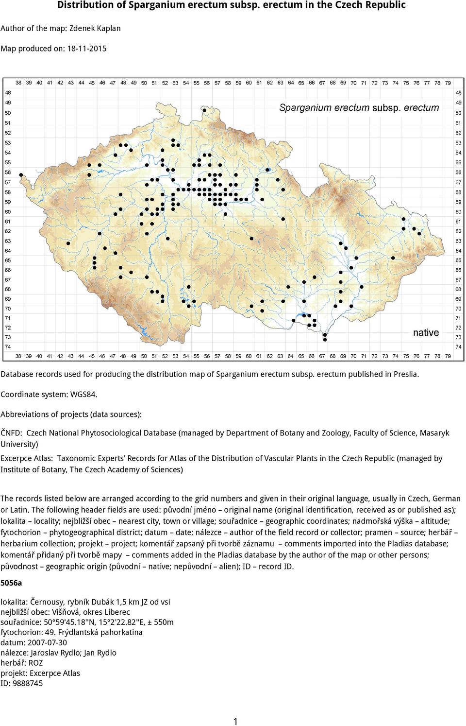 erectum published in Preslia. Coordinate system: WGS84.
