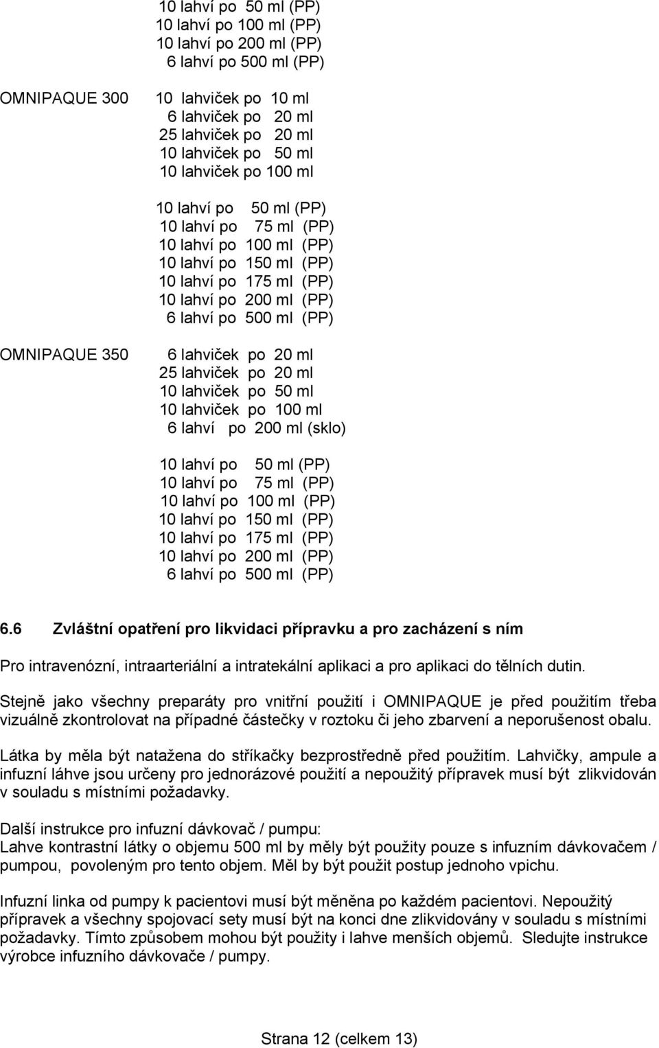 lahviček po 20 ml 25 lahviček po 20 ml 10 lahviček po 50 ml 10 lahviček po 100 ml 6 lahví po 200 ml (sklo) 10 lahví po 50 ml (PP) 10 lahví po 75 ml (PP) 10 lahví po 100 ml (PP) 10 lahví po 150 ml