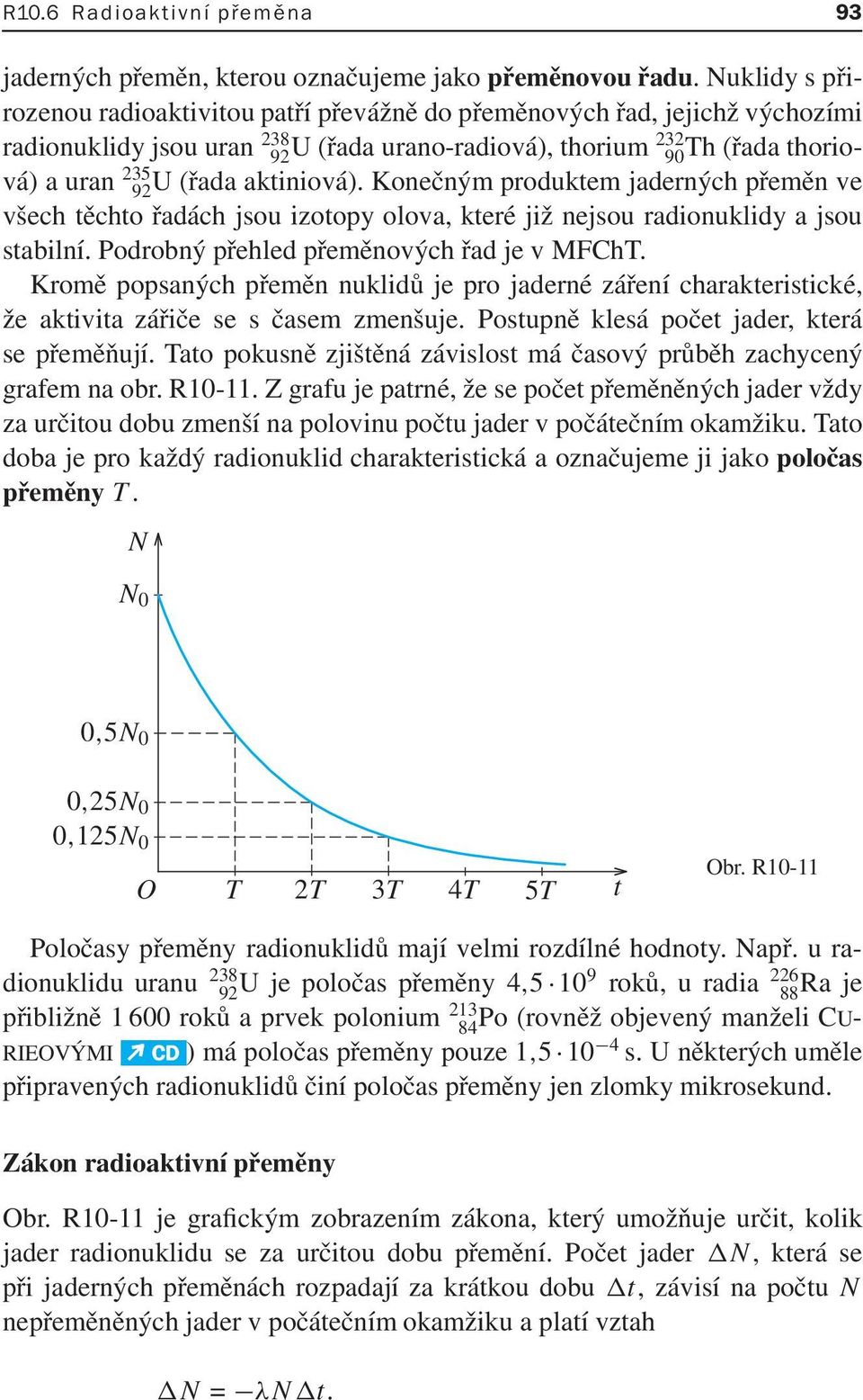 Konečnýmproduktemjadernýchpřeměnve všech těchto řadách jsou izotopy olova, které již nejsou radionuklidy a jsou stabilní. Podrobný přehled přeměnových řad je v MFChT.