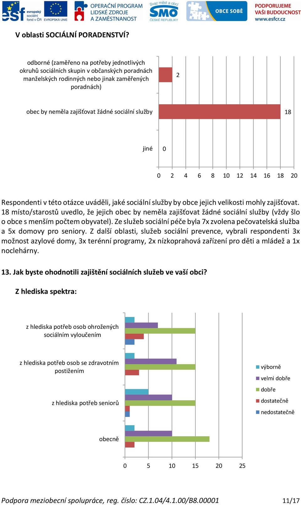 Respondenti v této otázce uváděli, jaké sociální služby by obce jejich velikosti mohly zajišťovat.