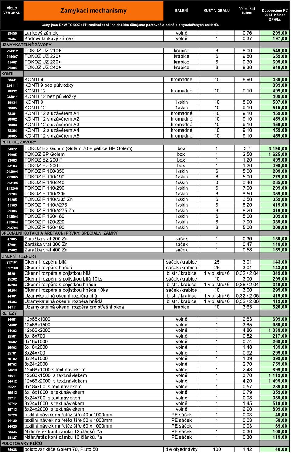 399,00 28832 KONTI 12 hromadné 10 9,10 499,00 234011 KONTI 12 bez půlvložky 409,00 28834 KONTI 9 1/skin 10 8,90 507,00 28835 KONTI 12 1/skin 10 9,10 515,00 28801 KONTI 12 s uzávěrem A1 hromadné 10