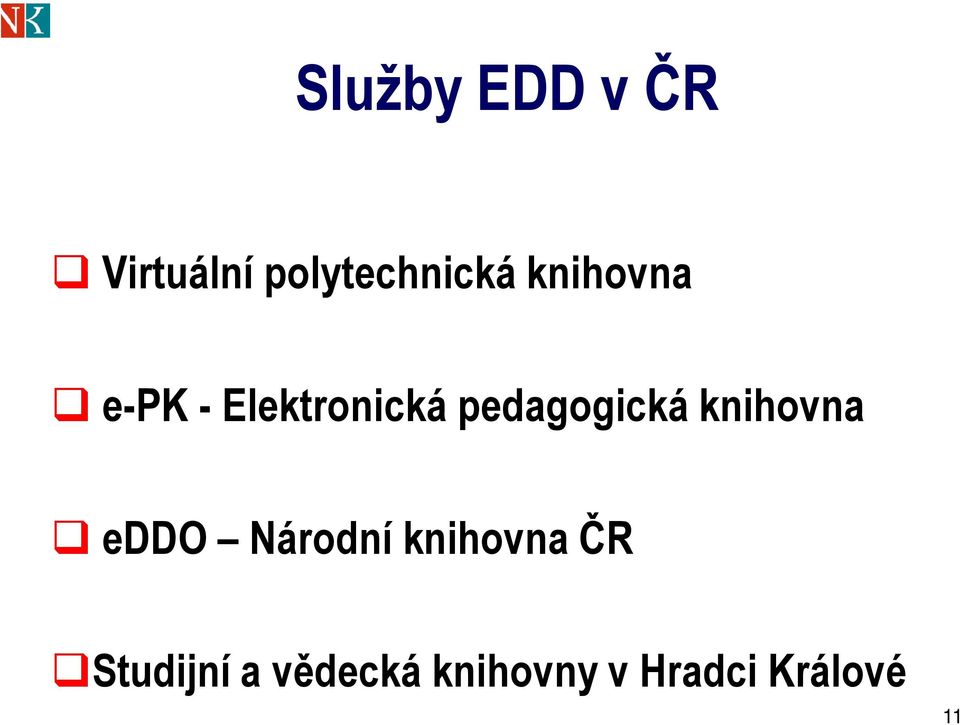 knihovna eddo Národní knihovna ČR