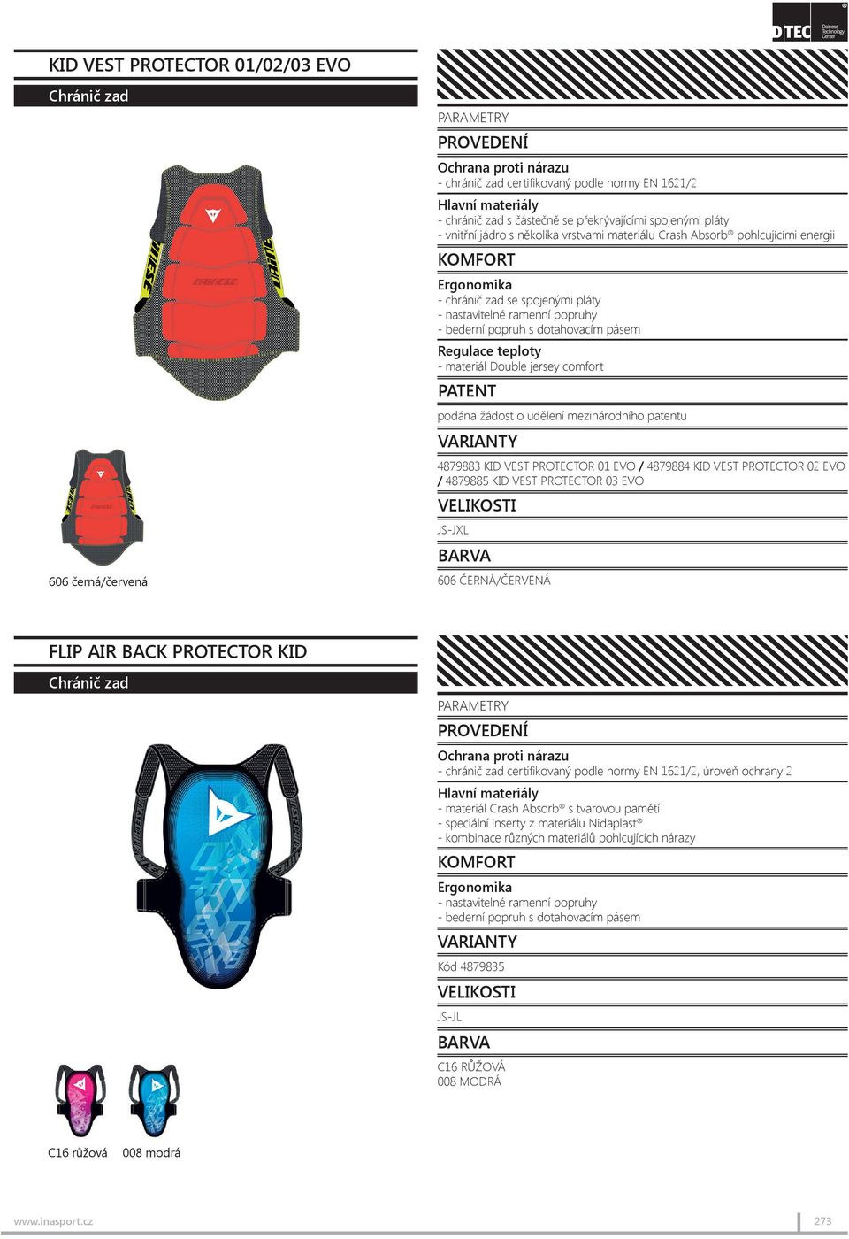 PROTECTOR 01 EVO / 4879884 KID VEST PROTECTOR 02 EVO / 4879885 KID VEST PROTECTOR 03 EVO JS-JXL 606 ČERNÁ/ČERVENÁ FLIP AIR BACK PROTECTOR KID, úroveň ochrany 2 - materiál Crash Absorb s tvarovou