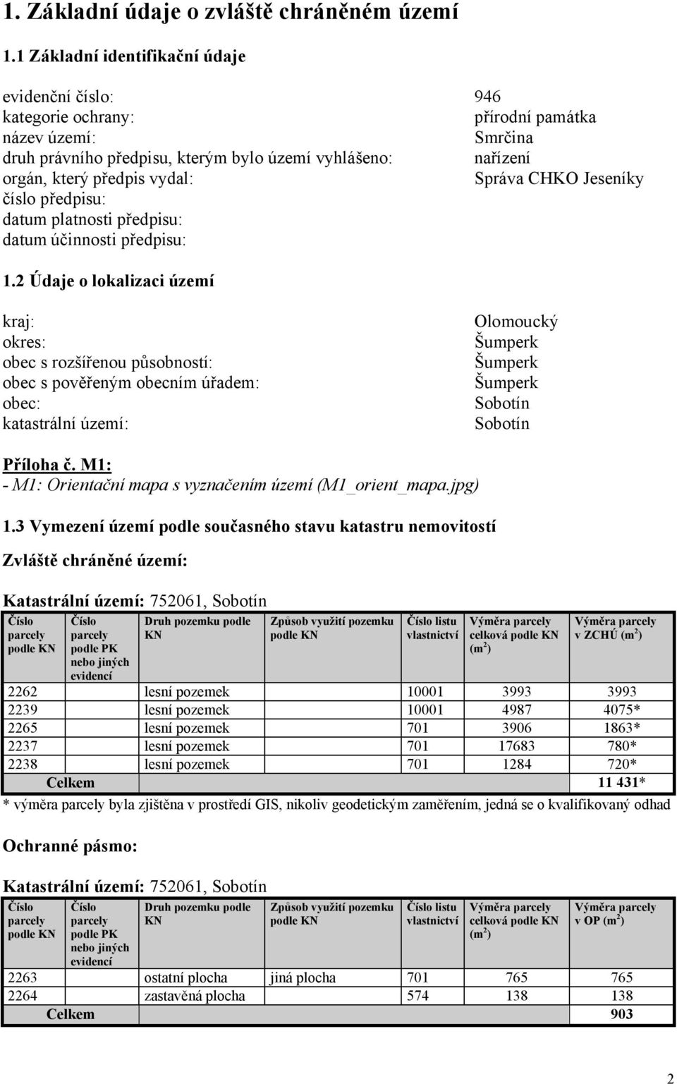 Správa CHKO Jeseníky číslo předpisu: datum platnosti předpisu: datum účinnosti předpisu: 1.