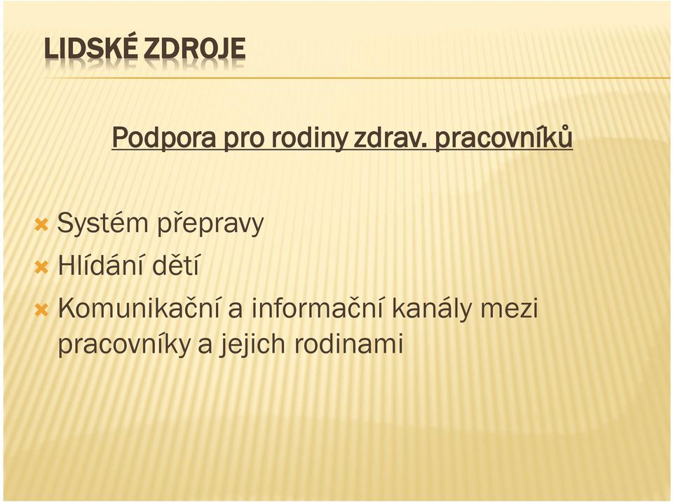 pracovníků Systém přepravy Hlídání