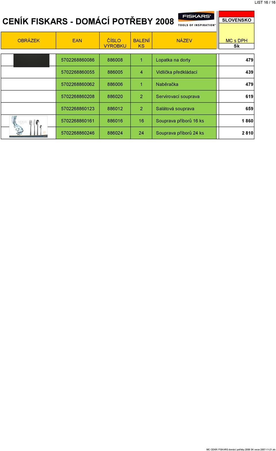 Servírovací souprava 619 5702268860123 886012 2 Salátová souprava 659 5702268860161